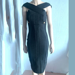 Sleeveless Bodycon Midi Dress Women Elegant Club Party Celebrity Style Chic Fashion Dress