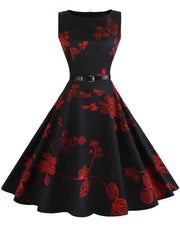 Vintage Swing Party Dress Women Casual Elegant Beach Vacation Summer Fashion Dress