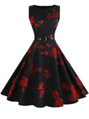 Vintage Swing Party Dress Women Casual Elegant Beach Vacation Summer Fashion Dress