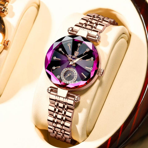Rose Gold Steel Quartz Wristwatch Women Elegant Casual Everyday Fashion Accessory Gift
