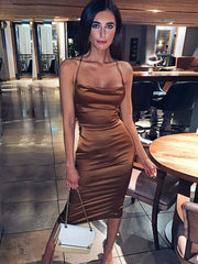 midi dress auburn