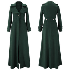 High Collar Wool Coat Women Warm Elegant Casual Autumn Winter Outerwear Fashion