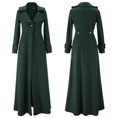 High Collar Wool Coat Women Warm Elegant Casual Autumn Winter Outerwear Fashion