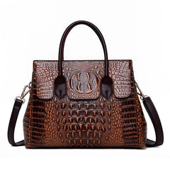 Crocodile Alligator Pattern Genuine Leather Crossbody Bag Women Luxury Elegant Fashion Purse