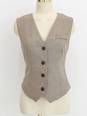 Fashion Women's Vintage 3-Piece Suit Business Straight Pant Suit