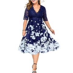 Plus Size Mesh Sleeve Tunic Dress Women Elegant Casual Everyday Fashion Dress