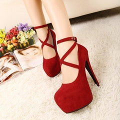 Platform Ankle Strap High Heel Pumps Women Elegant Ladies Party Casual Fashion Shoes