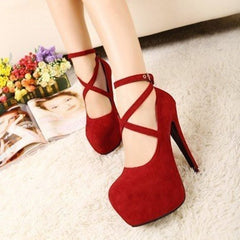 Platform Ankle Strap High Heel Pumps Women Elegant Ladies Party Casual Fashion Shoes