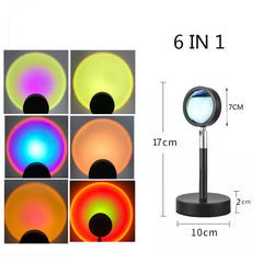 Sunset Projector Lamp LED 180 Degree Rotation Night Light Home Photography Decor Gift