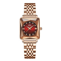 Rose Gold Leather Watch Women Luxury Quartz Elegant Casual Everyday Fashion Accessory