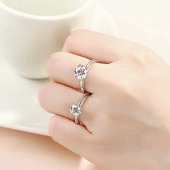 Moissanite Engagement Ring Women GRA Certified 5CT VVS1 Round Lab Diamond Solitaire Promise