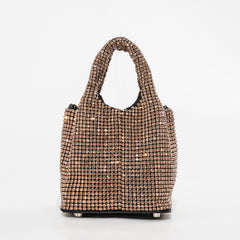 Rhinestone Mesh Crossbody Bag Women Shiny Sparkly Elegant Party Casual Fashion Handbag