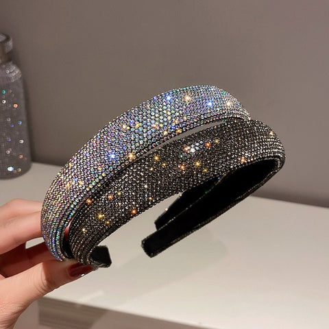 Rhinestone Glitter Headband Women Sparkly Hairband Hair Hoop Elegant Party Fashion Accessory