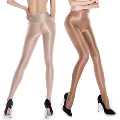 Women's High Performance Tights Oil Shiny Tights Women Skinny Thin Shaping Pantyhose Nightclub Party Hosiery