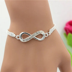 Rhinestone Infinity Bracelet Women Elegant Sparkly Casual Fashion Jewelry Gift Accessory