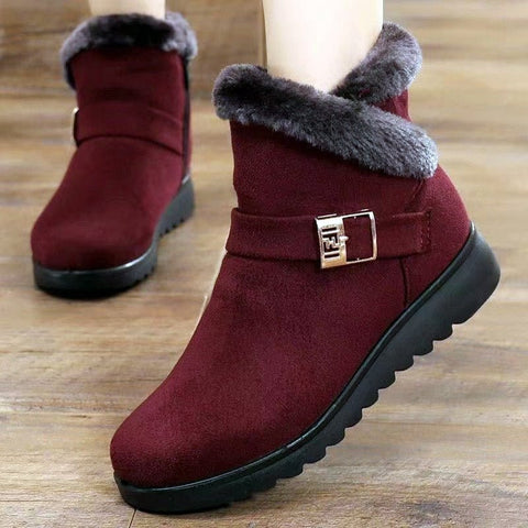 Winter Ankle Boots Women Non-Slip Sole Warm Casual Comfortable Cold Weather Fashion Shoes