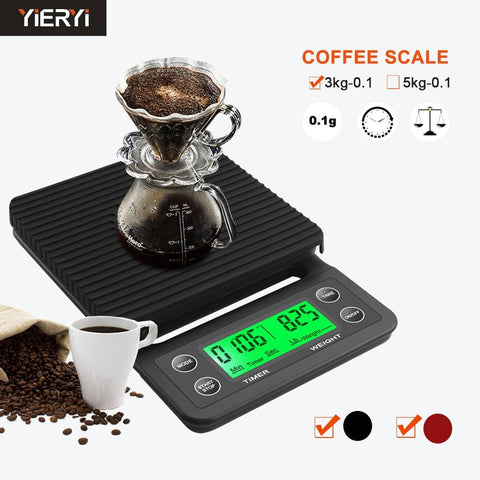 Digital Kitchen Scale 3-5kg Coffee Drip Timer Portable Electronic LCD High Precision Cooking Tool