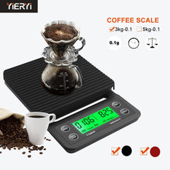 Digital Kitchen Scale 3-5kg Coffee Drip Timer Portable Electronic LCD High Precision Cooking Tool