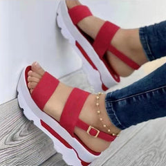 Women’s Wedge Sandals Casual Open Toe Platform Casual Sandals Buckle Ankle Strap Walking Shoes