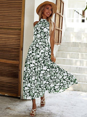 Floral Print Maxi Dress Women Casual Chic Long Beach Vacation Summer Fashion Dress