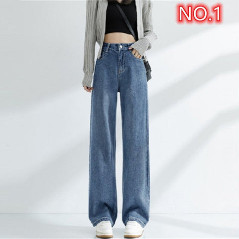 High Waist Baggy Wide Leg Jeans Women Vintage Streetwear Casual Denim Fashion Trousers