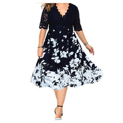 Plus Size Mesh Sleeve Tunic Dress Women Elegant Casual Everyday Fashion Dress