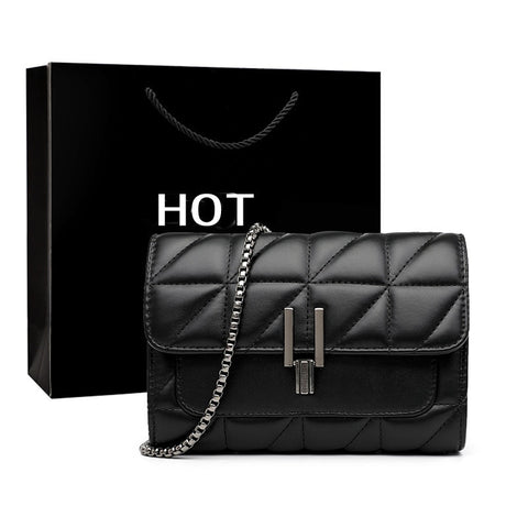 Vegan Leather Chain Shoulder Bag Women Luxury Chic Trendy Messenger Casual Fashion Handbag