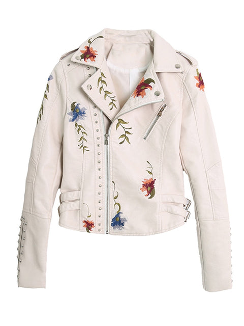 Faux Leather Jacket beige