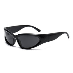 black oval-shaped sunglasses