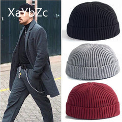 Knitted Beanie Unisex Winter Warm Casual Short Thread Streetwear Hat Cold Weather Fashion