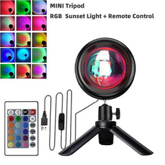 Sunset Projector Lamp LED 180 Degree Rotation Night Light Home Photography Decor Gift