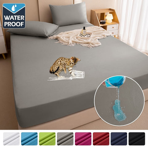 Waterproof Mattress Protector Fitted Anti-Slip Adjustable Bed Cover Home Bedroom Accessory