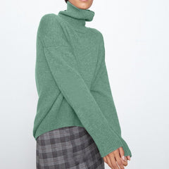 Cashmere Turtleneck Sweater Women Elegant Thick Warm Pullover Cozy Winter Fashion Top