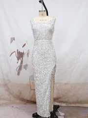 Red Glitter High Split Prom Dress Women Quinceanera Homecoming Elegant Evening Gown Fashion