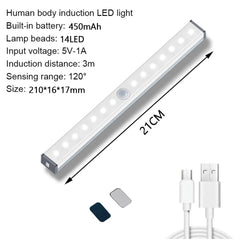 Motion Sensor LED Light Wireless Portable Stick-On Rechargeable Cabinet Closet Home Accessory