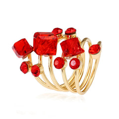 Cubic Zirconia Adjustable Ring Women Colorful Crystal Elegant Casual Fashion Jewelry Gift