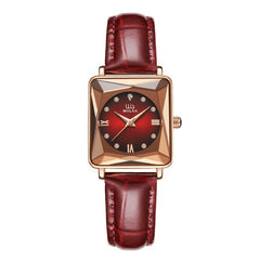 Rose Gold Leather Watch Women Luxury Quartz Elegant Casual Everyday Fashion Accessory