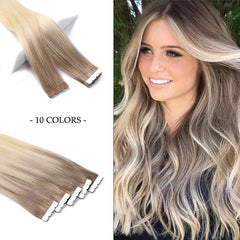Straight Human Hair Extensions Natural Seamless Clip-In Soft Smooth Fashion