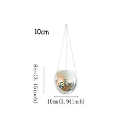 Disco Ball Hanging Flower Pot Basket Garden Vase Home Outdoor Decor Unique Gift