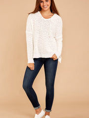 Hooded Knit Sweater Women Casual Loose Pullover Warm Cozy Winter Fashion Top