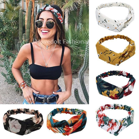 Boho Print Headband Women Girls Vintage Hair Band Casual Everyday Fashion Accessory