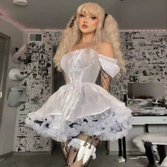 white mini dress