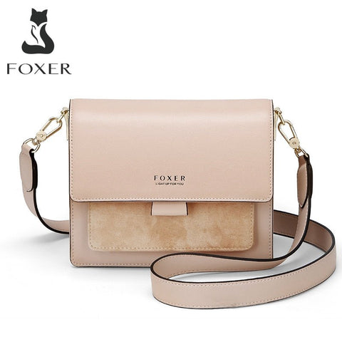 Cowhide Leather Crossbody Bag Women Split Suede Mini Purse Flap Elegant Casual Fashion Handbag