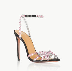 Crystal Bling Colored Rhinestone Sandals Stiletto Heels Shoes