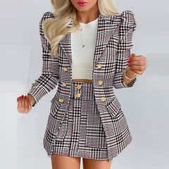 Slim Short Mini Dress Set Women 2-Piece Casual Elegant Club Party Fashion Dress