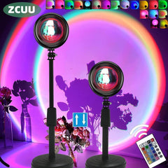 Sunset Projector Lamp LED 180 Degree Rotation Night Light Home Photography Decor Gift
