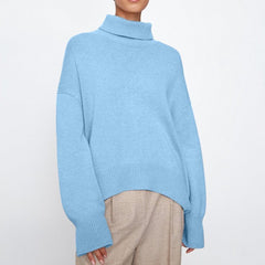 Cashmere Turtleneck Sweater Women Elegant Thick Warm Pullover Cozy Winter Fashion Top