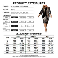 Plus Size Elegant Midi Party Dress Women Casual Chic Evening Fashion Dress