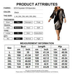 Plus Size Elegant Midi Party Dress Women Casual Chic Evening Fashion Dress