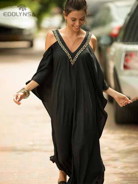 Plus Size Boho Maxi Dress Women Bohemian Tribal Hippie Casual Beach Vacation Summer Fashion